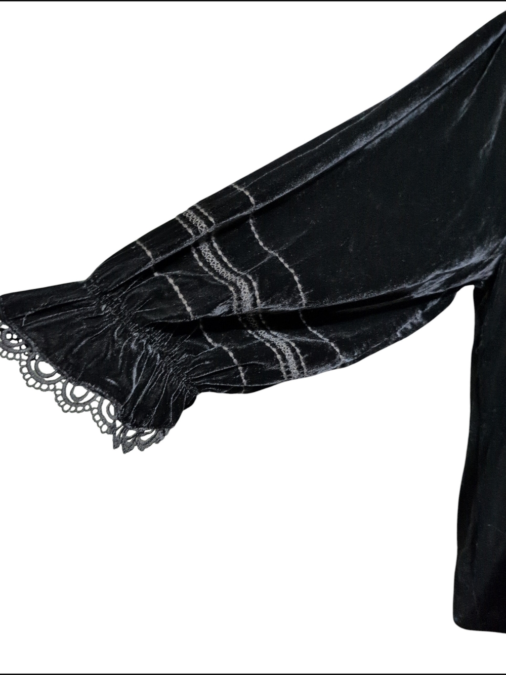 Nwt Democracy Black Velvet Tunic Top Lace Soft Casual Career Black Dress 1X - Picture 2 of 9